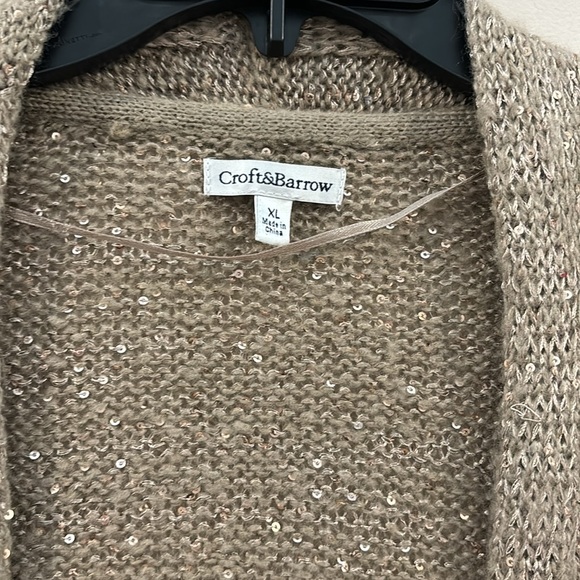Croft & Barrow Cardigan Size XL Golden Sparkle - Picture 3 of 5